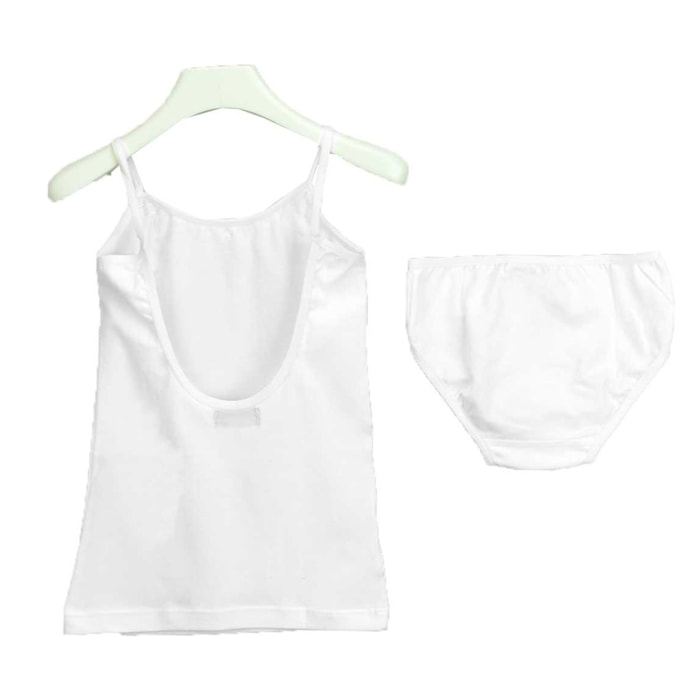 Conj.Comunion Niña Tirante Escote Espalda Blanco Talla 8