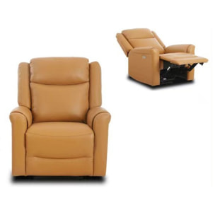 Poltrona Relax Isabel Recliner Elet Pelle Camel