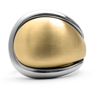 Anillo Ocheck acabado oro amarillo 18k y rodio