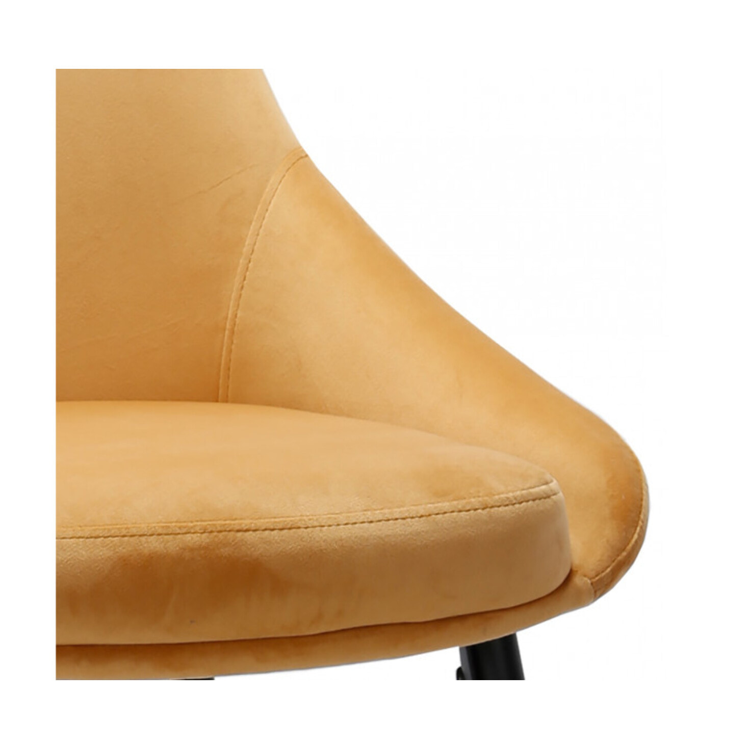 Tabouret de bar en velours avec piètement métal noir - MONDO