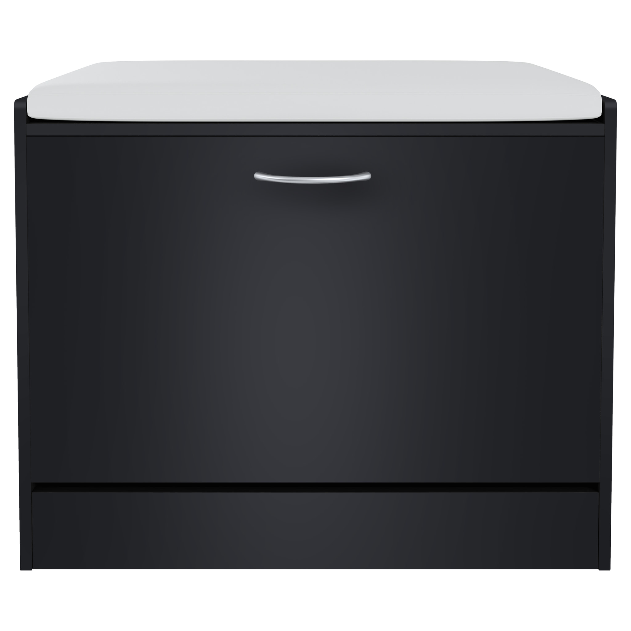 Panca Portascarpe Scarpiera Da Ingresso Piccola Salvaspazio Con Cuscino Anta A Ribalta Seduta Imbottita In Ecopelle Tripla Profondità Soggiorno Casa Camera Ufficio 60 x 30 x 48 Cm (Nero Liscio)