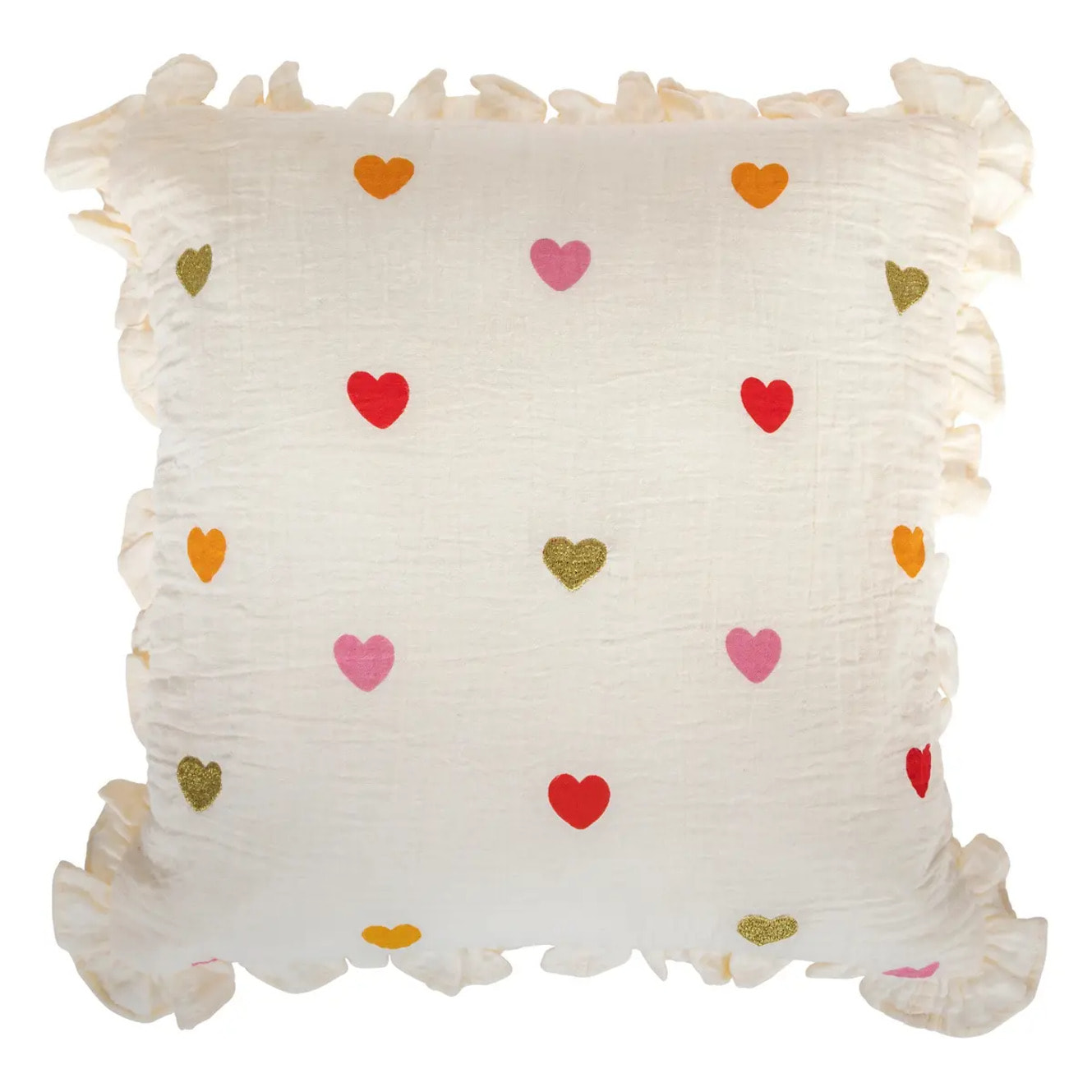 Coussin enfant amour Aina beige 40x40cm