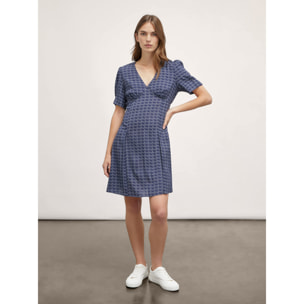 Motivi - Vestido corto con estampado París - Azul