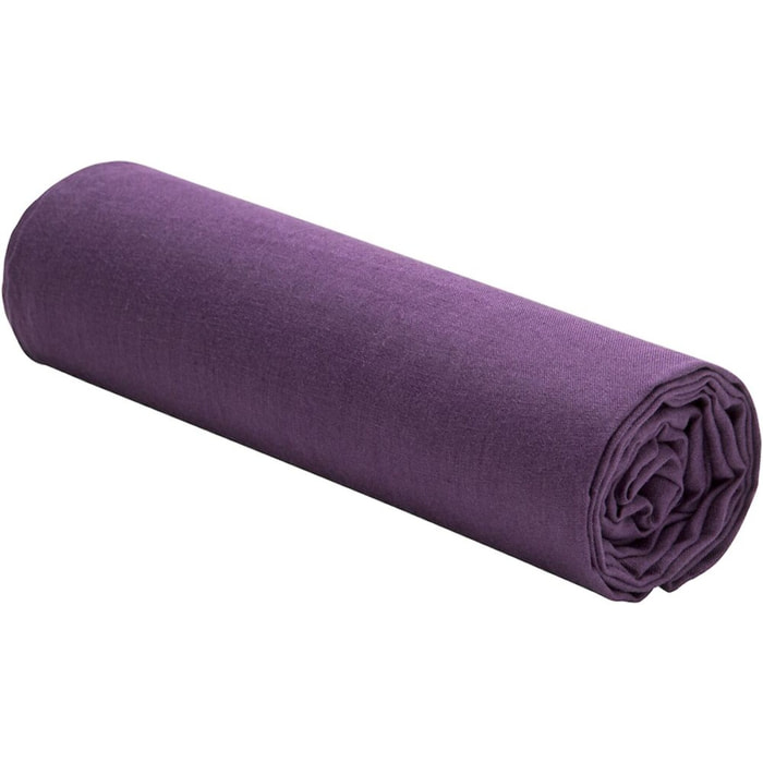Drap Housse - Bonnet:40cm 100%lin LavÉ Prune