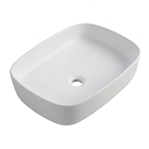 Vasque à poser rectangulaire 50 x 37,5 x 13,5 cm sans trop-plein blanc mat PixL (CEPX4937WM)