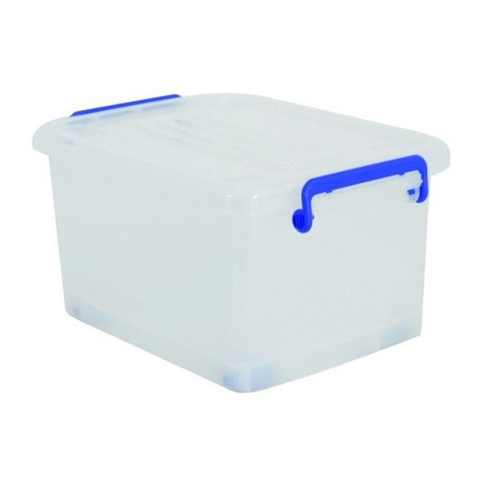 Boite de rangement avec roulettes PP Blanc Transparent 13L MSV