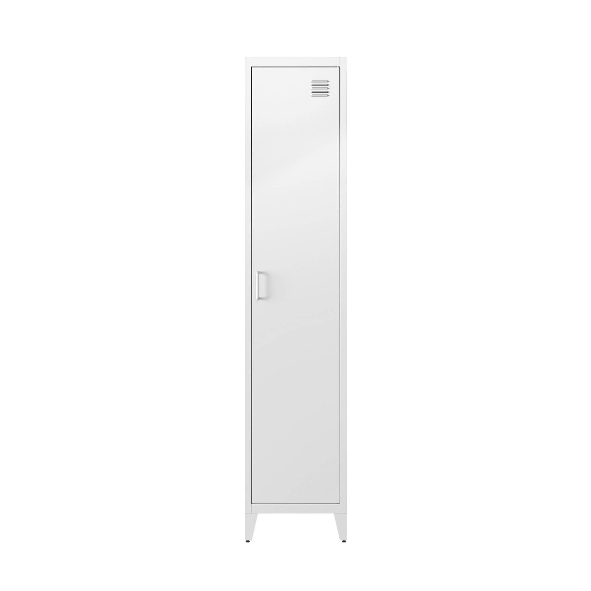 Armoire chambre en acier blanche. 4 espaces de rangement. casier. L 180 x l 38 x H 38cm