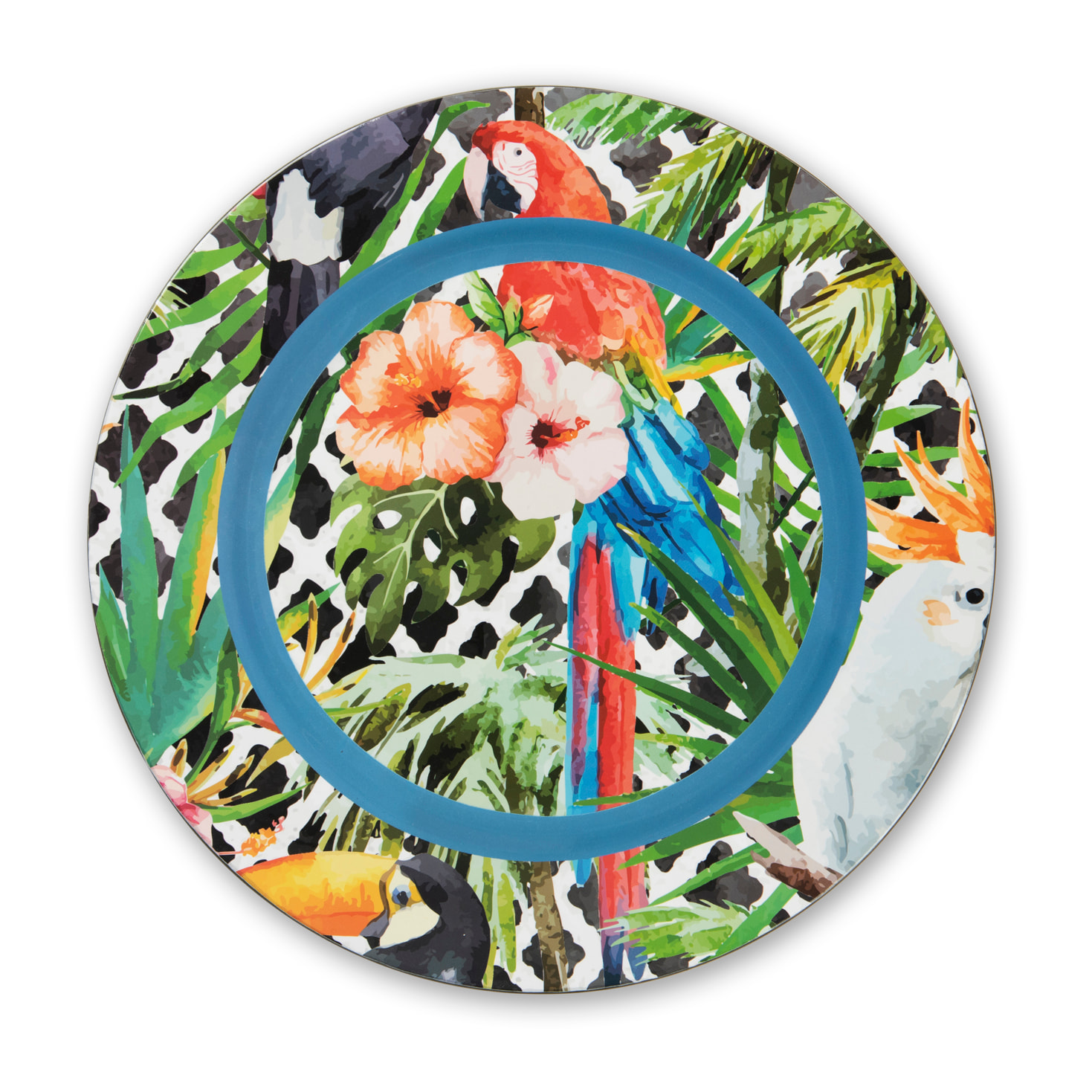 Set 6 sottopiatti 33 cm Excelsa – Tropical Chic, Plastica Multicolore