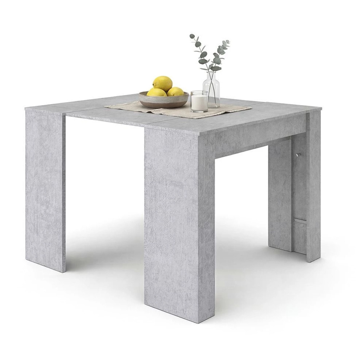 Mesa consola extensible en cemento 50-235x90 cm Denis Cemento