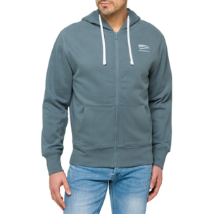 Sudadera WAISAI con cremallera y capucha algodón Azul mineral