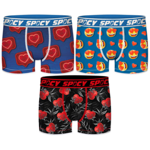 Set 3pcs Calzoncillo Boxer Spicy para hombre - microfibra - 92% poliéster, 8% elastano