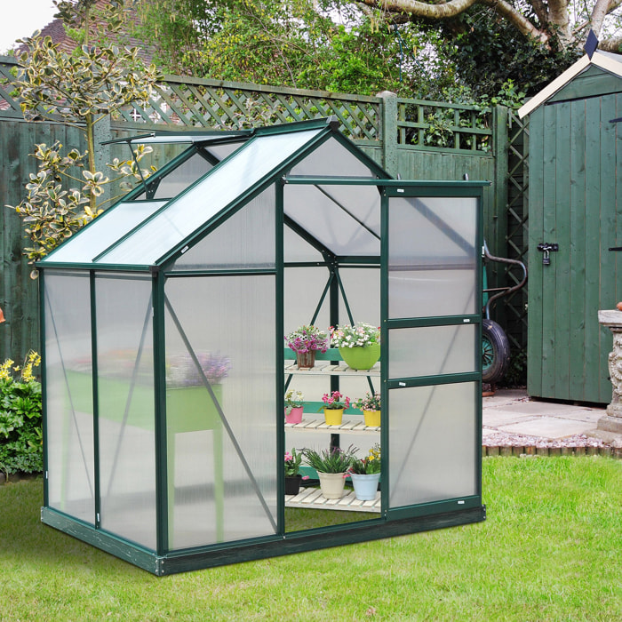 Serre de jardin polycarbonate alu. vert