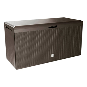 Baúl de jardín BOXE RATO PLUS de 114x47x59,4cm - 290L en Ocre oscuro, arcón exterior almacenaje resistente
