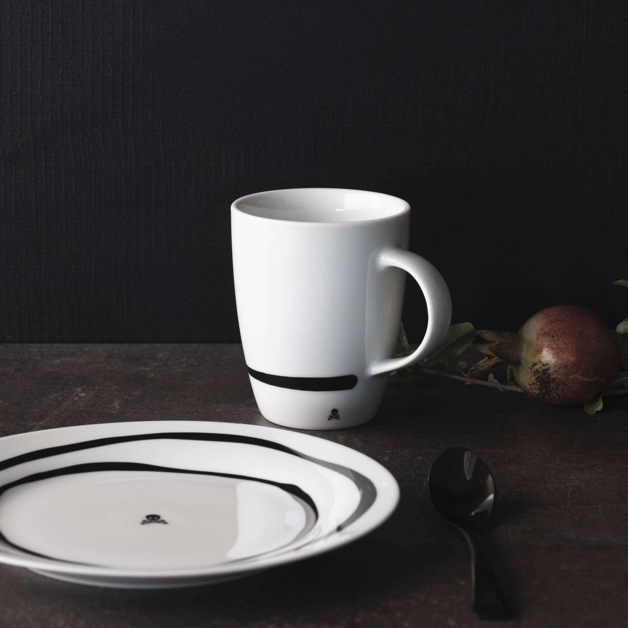 Set de 8 tazas calavera de 330ml en porcelana blanca scalpers home