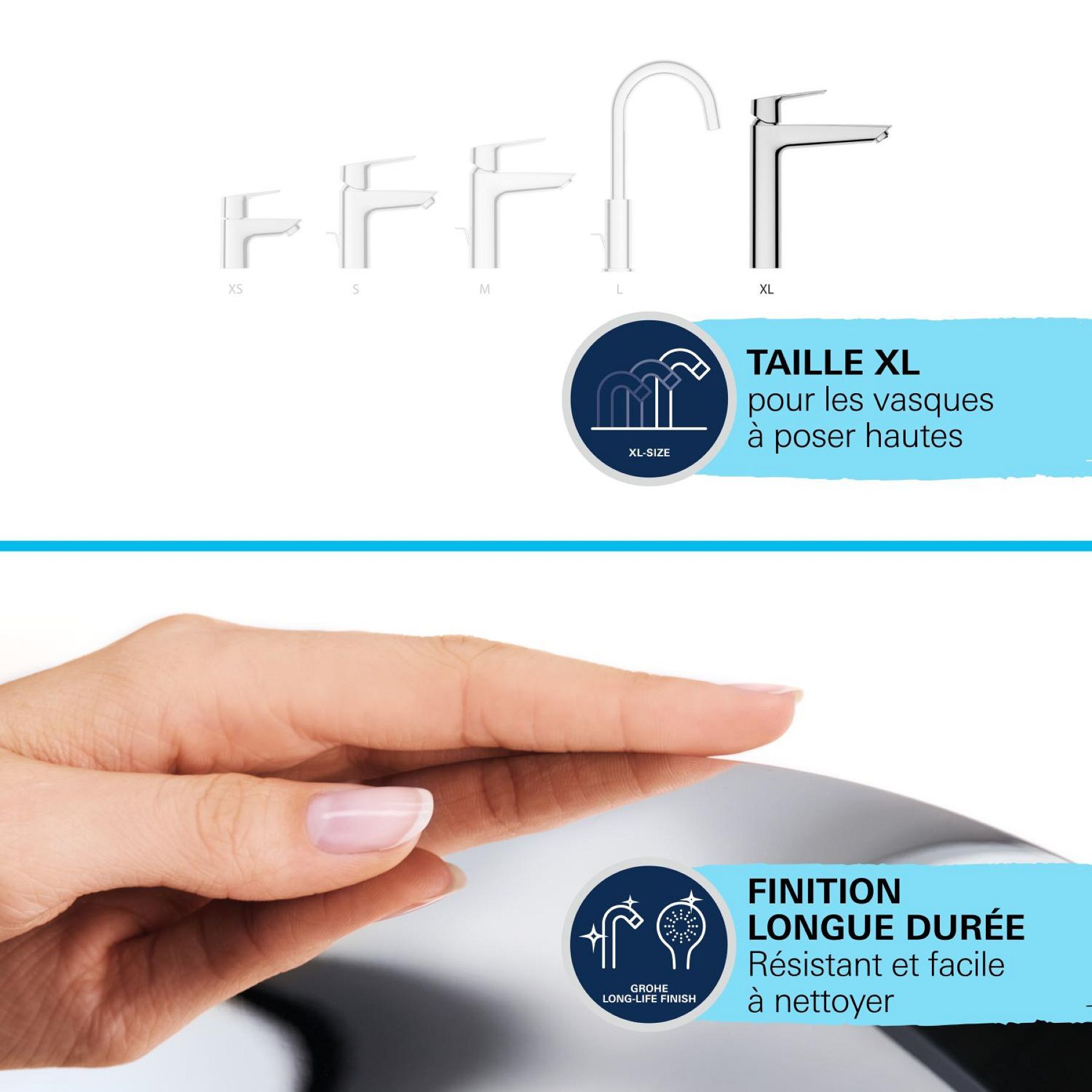 Mitigeur monocommande vasque à poser Taille XL Start Edge QuickFix