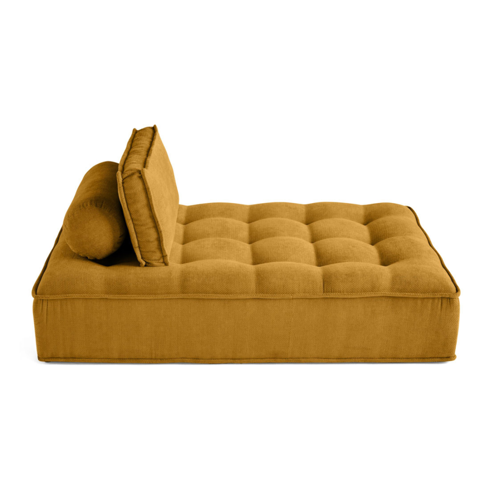 Marisol - module d'assise méridienne - velours texturé - Jaune