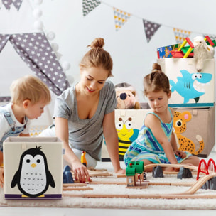 Boîte de rangement en tissu pour enfant "pingouin", compatible Ikea Kallax Lifeney