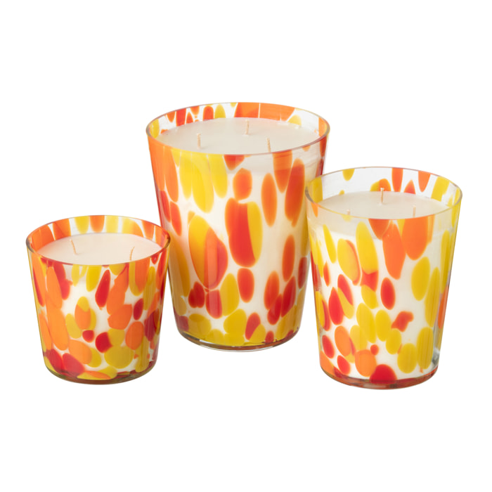 J-Line bougie parfumée Noa - rouge/jaune - large - 95H