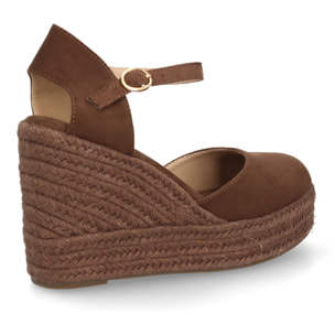 Alpargata cuña mujer talón cerrado y pulsera tobillo