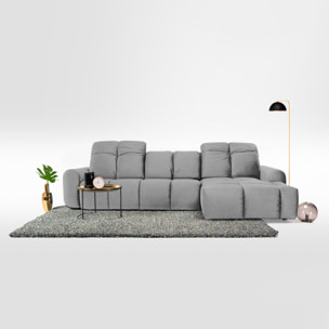 Canapé d'Angle Droit Tissu Anacapri, 3 Places, Repose-têtes Ajustables, Style Contemporain
