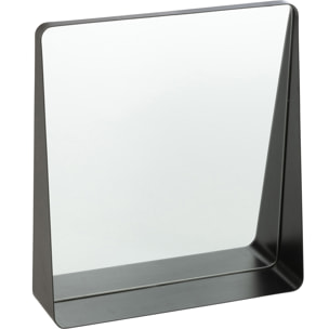 J-Line miroir Carré - métal/verre - noir - 38 x 41 cm