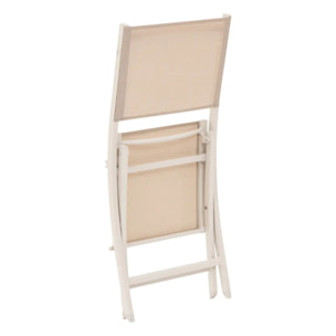 Lot de 4 chaises de jardin pliantes "Essentia" lin & argile