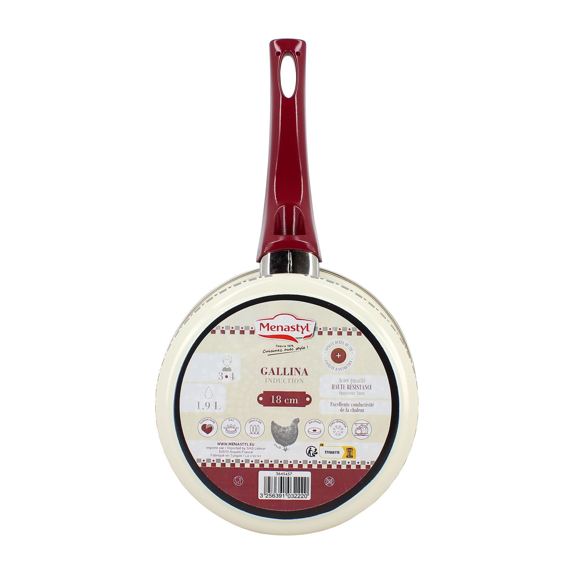 Casserole en acier émaillé 18cm - tous feux GALLINA