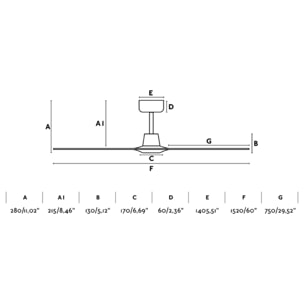 MOREA L ventilatore da soffitto marrone chiaro DC