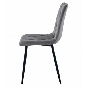 Set Sala da Pranzo Libra con Tavolo Craft e 4 Sedie in Velluto Grigio