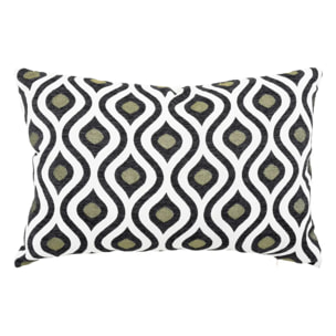 Coussin "Twisted lime" jacquard noir & blanc 58x38cm