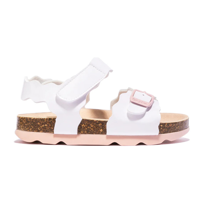 Sandalias De Niña Bio Charol En Blanco