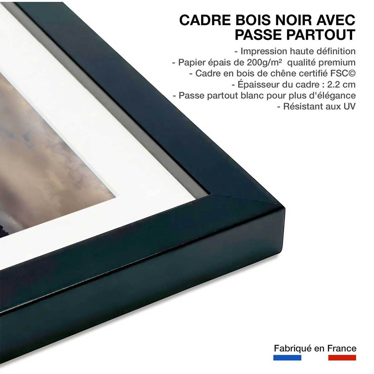 Affiche Plateau Tibetain Affiche sous cadre noir