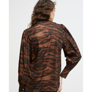 Camicia con stampa zebrata