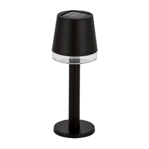 Well Home Lámpara de Mesa solar luces LED blanco cálido en color Negro Ø8x21cm