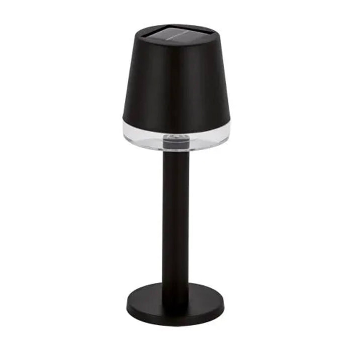 Well Home Lámpara de Mesa solar luces LED blanco cálido en color Negro Ø8x21cm