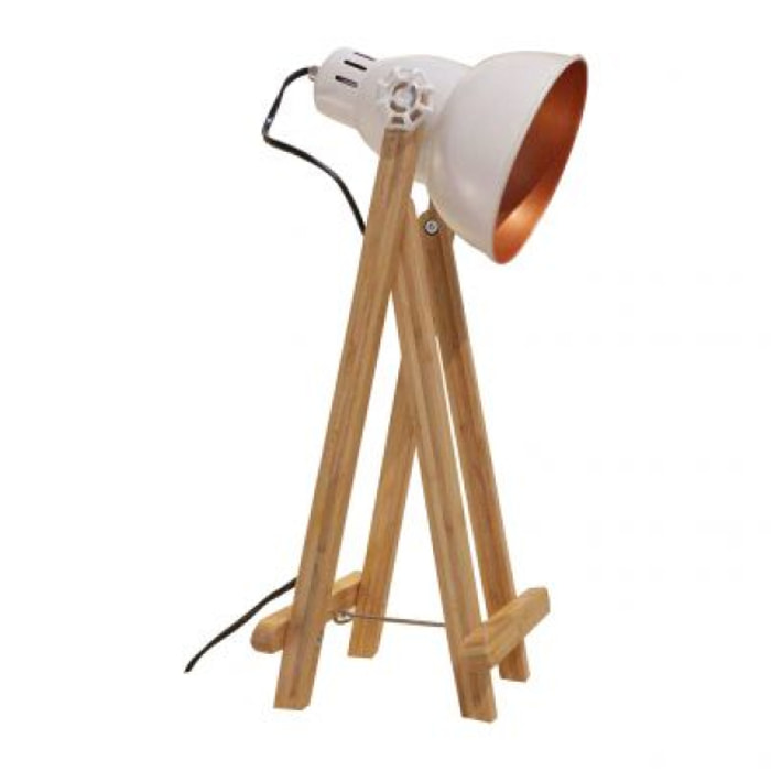 Lampe à poser projecteur déco acier blanc - SUPPORT