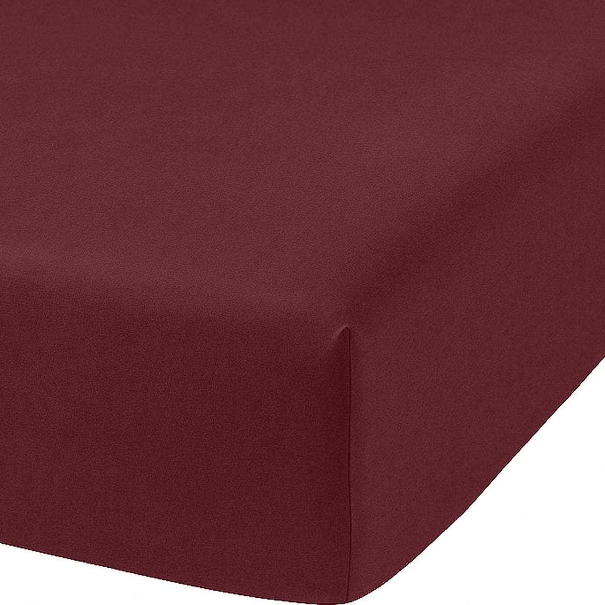 Drap Housse Coton 57fils Uni - Bonnet 35cm Grenat