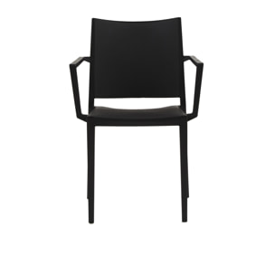Set 2 sedie impilabili in polipropilene colore nero