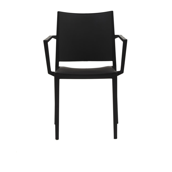 Set 2 sedie impilabili in polipropilene colore nero