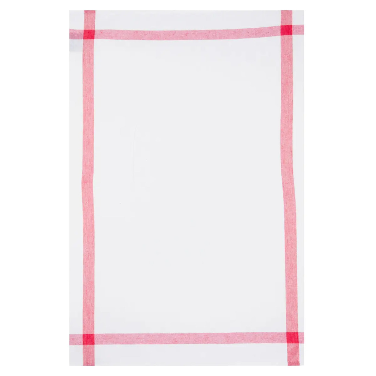 Lot de 2 torchons imprimés - coton - rouge et blanc - 45x70 cm