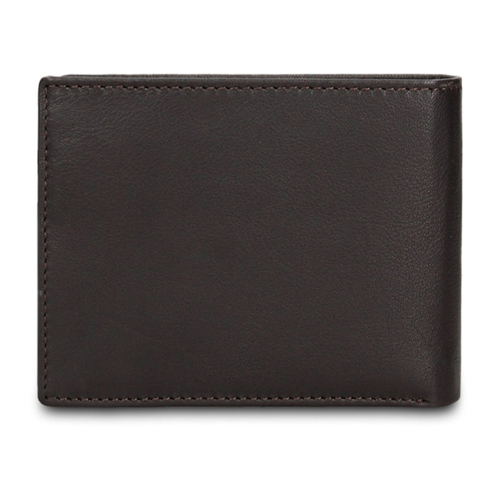 Portafoglio uomo in vera pelle - Modello Aosta - Casual - 12.0 x 10.0 x 2.5 cm