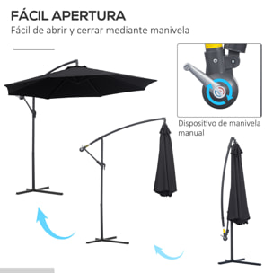 Parasol de Jardín Grande ÃŽ¦300x260cm Negro