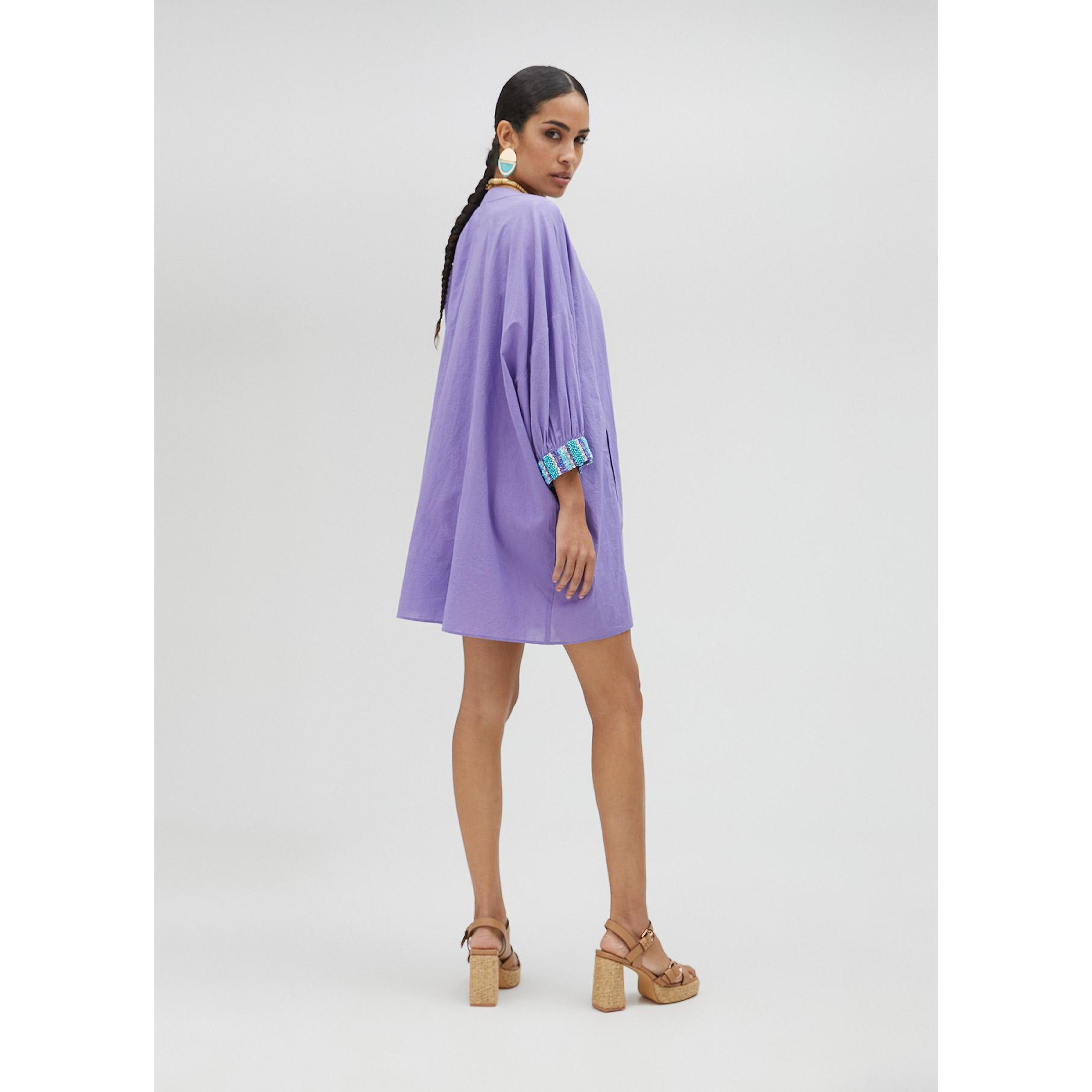 Abito kurta viola con tasche