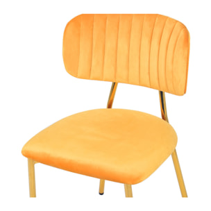 Set di 2 sedie Giselle in velluto arancione chiaro e oro