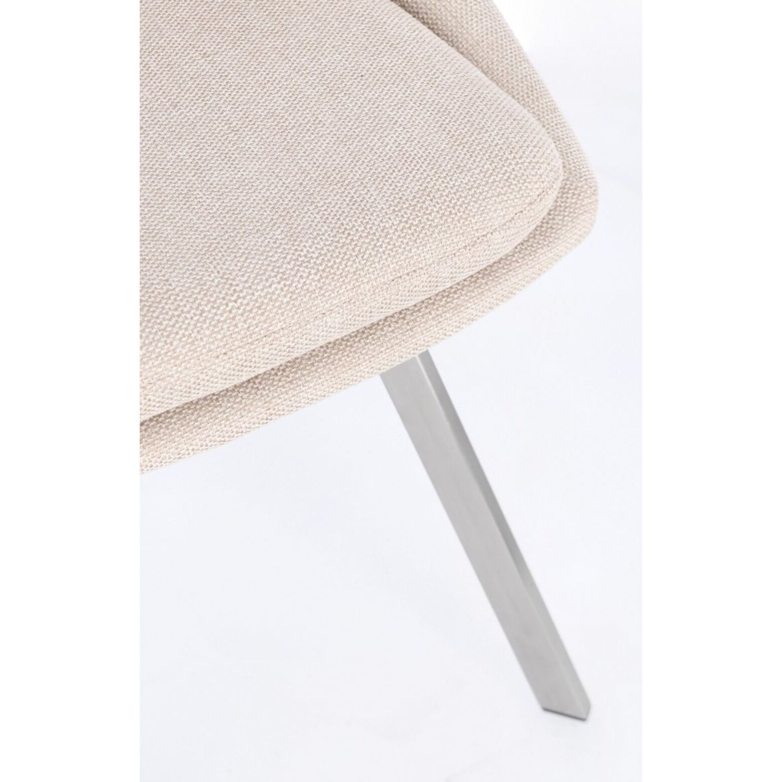 Set di sedie KASHAR in tessuto beige e gambe acciaio