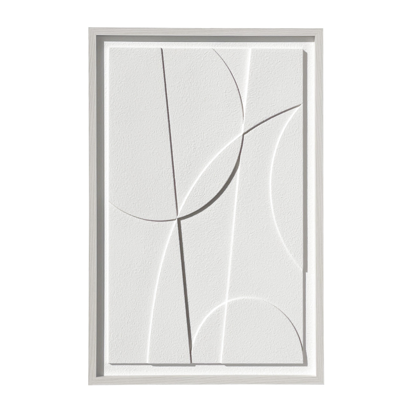 Cuadro Curves resina 3D texturizado abstracto blanco 90x60x4 cm