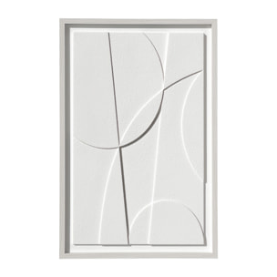 Cuadro Curves resina 3D texturizado abstracto blanco 90x60x4 cm