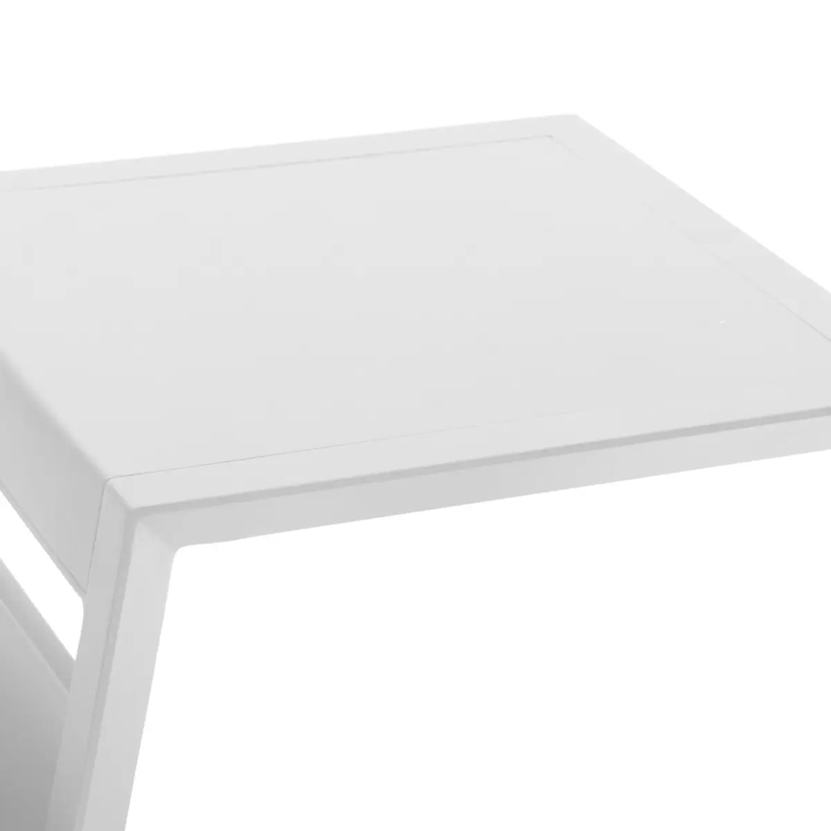 Table d'appoint de jardin carrée "Allure" blanc 55x45x55cm en aluminium traité époxy