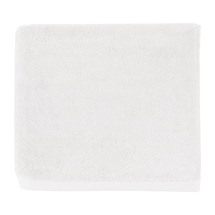 Serviette invité unie en coton peigné biologique, ESSENTIEL, Blanc