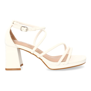 Sandalia de tacón con tiras finas para mujer